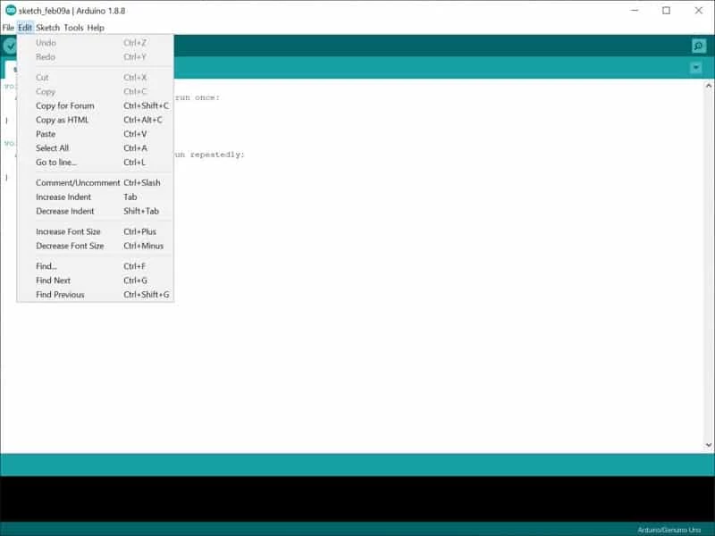 Arduino IDE — στιγμιότυπο οθόνης 1
