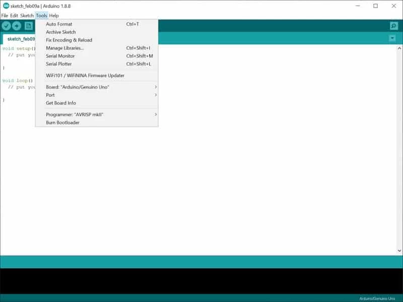 Arduino IDE — στιγμιότυπο οθόνης 2