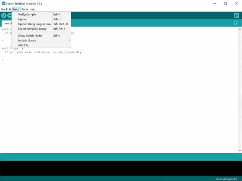 Arduino IDE — στιγμιότυπο οθόνης 4